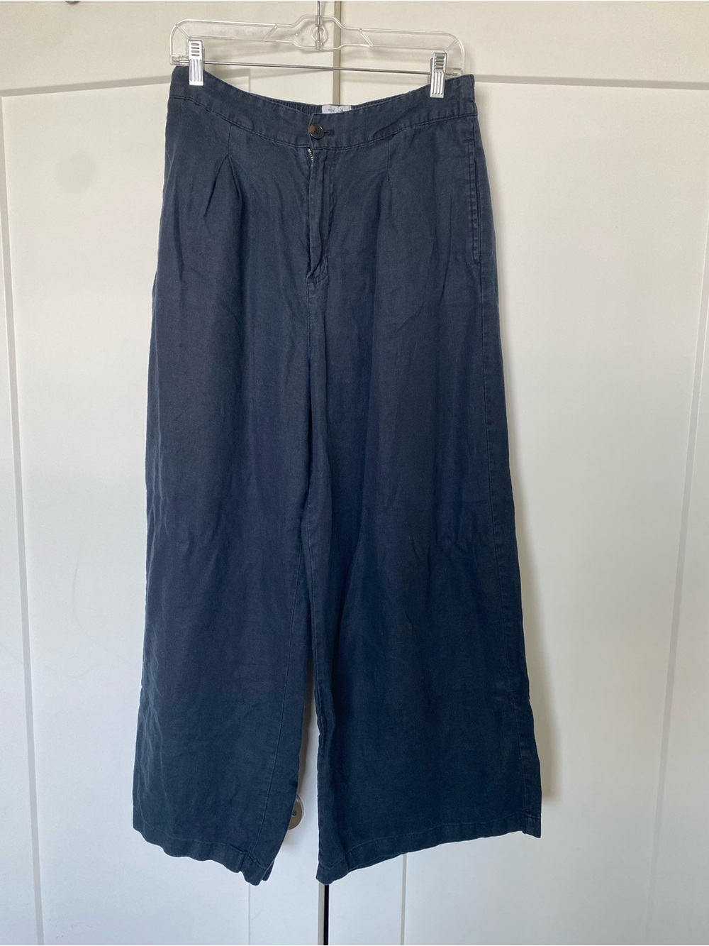 Black halston linen trousers